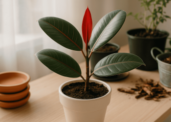 Indoor plant with soggy soil being dried out to fix overwatering issues